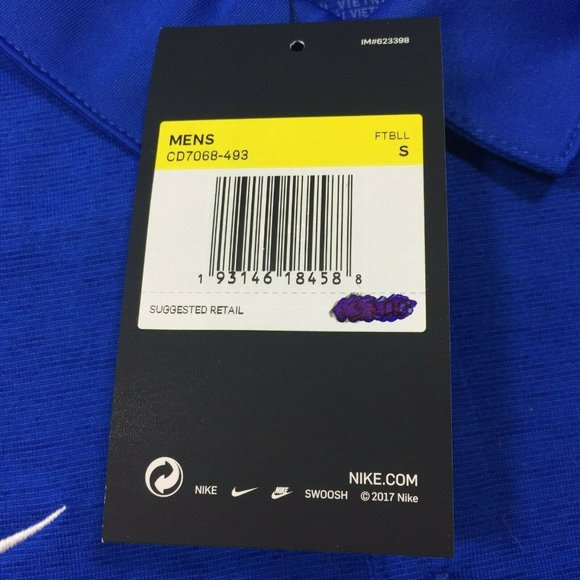 Nike Mens Dri Fit Blue Short Sleeve Polo Shirt Sport Golf Small - Picture 6 of 9